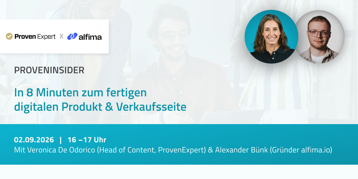 Webinar mit alfima.io und ProvenExpert